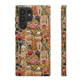 Skeletons in Bloom Garden 3D Aesthetic Phone Case for iPhone, Samsung, Pixel Samsung Galaxy S22 Ultra / Glossy