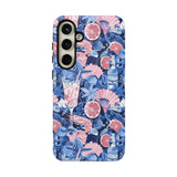 Beachy Blue Collage Phone Case - Trendy Navy Blue and Pink Aesthetic Protective Phone Cover for iPhone, Samsung, Pixel