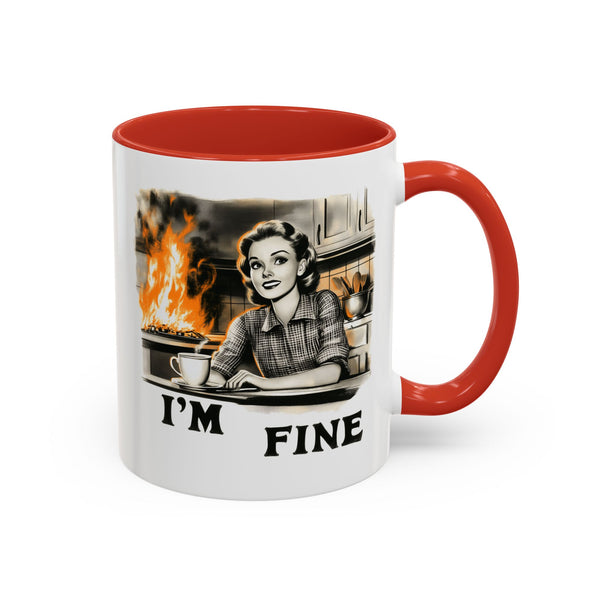 "I'm Fine" Retro Art Mug - Nostalgic Charm & Classic Humor Gift