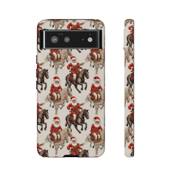 Cowboy Santa Embroidery Phone Case for iPhone, Samsung, Pixel
