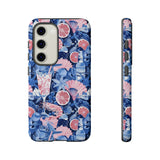 Beachy Blue Collage Phone Case - Trendy Navy Blue and Pink Aesthetic Protective Phone Cover for iPhone, Samsung, Pixel