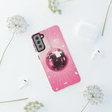 Disco Ball Phone Case - Pink Trendy Retro Mirror Ball Protective Phone Cover for iPhone, Samsung, Pixel