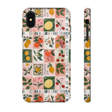 Fruit Stamps Collage Phone Case - Trendy Stickers Aesthetic Protective Phone Cover for iPhone, Samsung, Pixel