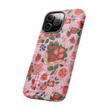 Strawberry Collage Phone Case - Pink Trendy Aesthetic Protective Phone Cover for iPhone, Samsung, Pixel