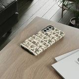 Bookshelf Phone Case - Neutral Beige Books and Plants Protective Cover for iPhone, Samsung, Pixel