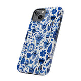 Blue State of Life Phone Case - Trendy Navy Blue Collage Protective Phone Cover for iPhone, Samsung, Pixel