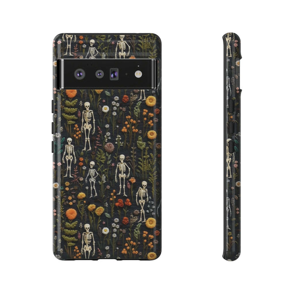 Mini Skeletons in Mystique Garden 3D Phone Case for iPhone, Samsung, Pixel