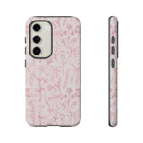 Pink Floral Bow Phone Case - Preppy Bows Protective Phone Cover for iPhone, Samsung, Pixel