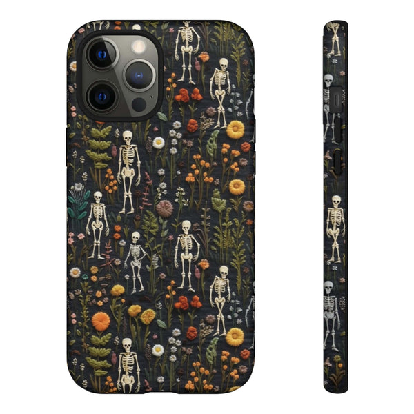 Mini Skeletons in Mystique Garden 3D Phone Case for iPhone, Samsung, Pixel