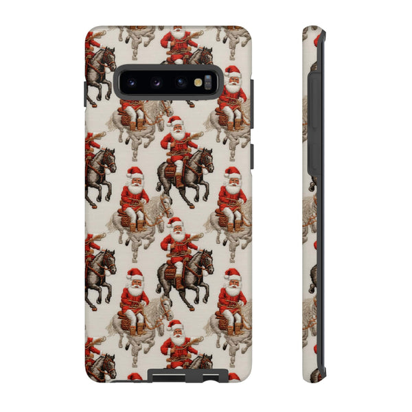 Cowboy Santa Embroidery Phone Case for iPhone, Samsung, Pixel