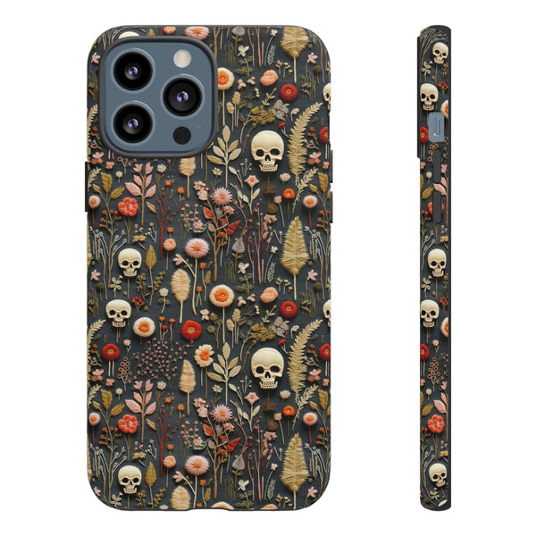 Magical Skull Garden Aesthetic 3D Phone Case for iPhone, Samsung, Pixel