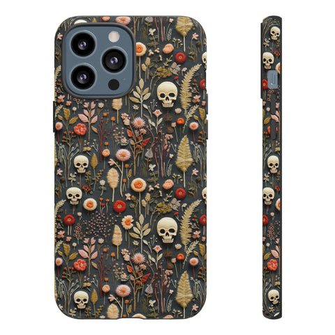 Magical Skull Garden Aesthetic 3D Phone Case for iPhone, Samsung, Pixel