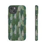 Christmas Forest 3D Aesthetic Phone Case for iPhone, Samsung, Pixel iPhone 15 Plus / Matte