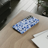 Blue State of Life Phone Case - Trendy Navy Blue Collage Protective Phone Cover for iPhone, Samsung, Pixel