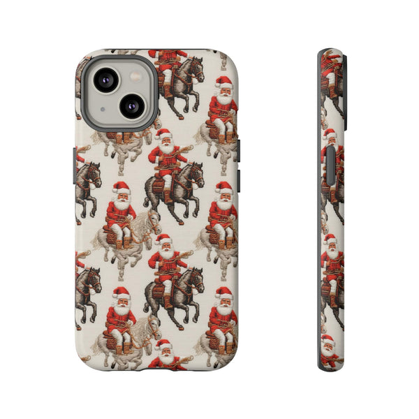 Cowboy Santa Embroidery Phone Case for iPhone, Samsung, Pixel