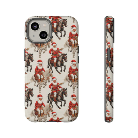 Cowboy Santa Embroidery Phone Case for iPhone, Samsung, Pixel