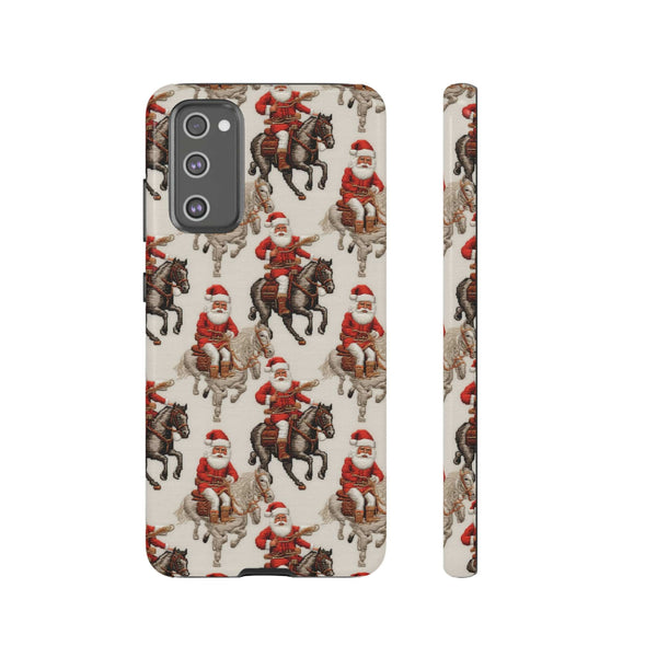 Cowboy Santa Embroidery Phone Case for iPhone, Samsung, Pixel