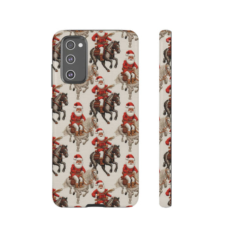 Cowboy Santa Embroidery Phone Case for iPhone, Samsung, Pixel