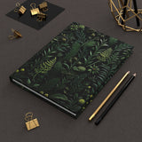 Dark Green Botanical Embroidery Print Aesthetic Notebook Journal