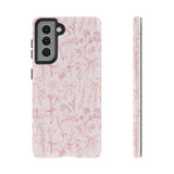 Pink Floral Bow Phone Case - Preppy Bows Protective Phone Cover for iPhone, Samsung, Pixel