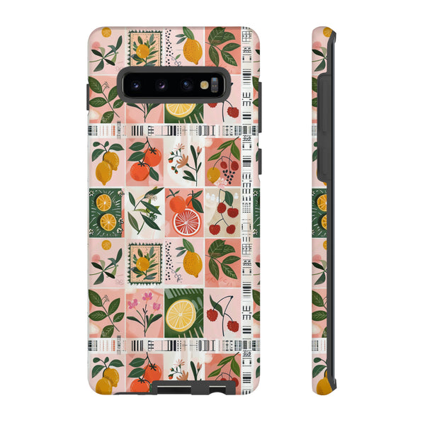Fruit Stamps Collage Phone Case - Trendy Stickers Aesthetic Protective Phone Cover for iPhone, Samsung, Pixel