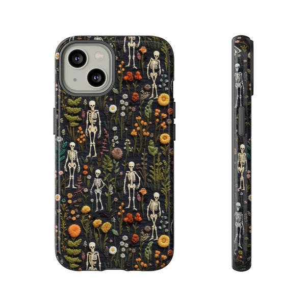 Mini Skeletons in Mystique Garden 3D Phone Case for iPhone, Samsung, Pixel
