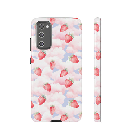 Dreamy Strawberry Cloud Phone Case - Pretty Pink Sky Protective Phone Cover for iPhone, Samsung, Pixel