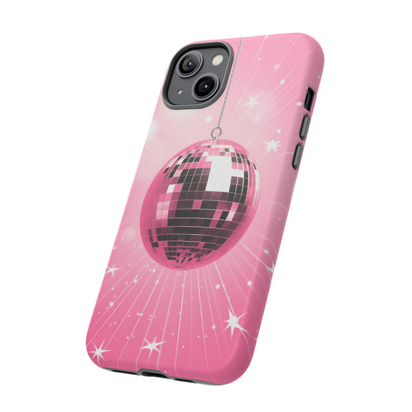 Disco Ball Phone Case - Pink Trendy Retro Mirror Ball Protective Phone Cover for iPhone, Samsung, Pixel