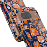 Citrus Coast Collage Phone Case - Blue Orange Trendy Coastal Art Protective Phone Cover for iPhone, Samsung, Pixel