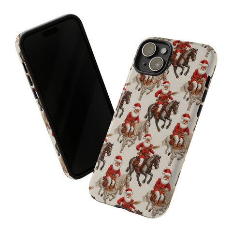 Cowboy Santa Embroidery Phone Case for iPhone, Samsung, Pixel