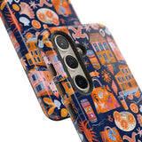 Citrus Coast Collage Phone Case - Blue Orange Trendy Coastal Art Protective Phone Cover for iPhone, Samsung, Pixel