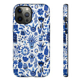 Blue State of Life Phone Case - Trendy Navy Blue Collage Protective Phone Cover for iPhone, Samsung, Pixel