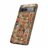 Skeletons in Bloom Garden 3D Aesthetic Phone Case for iPhone, Samsung, Pixel