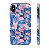 Beachy Blue Collage Phone Case - Trendy Navy Blue and Pink Aesthetic Protective Phone Cover for iPhone, Samsung, Pixel