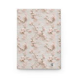 Delicate Pink Lace Flowers Journal - Vintage Floral Hardcover Notebook