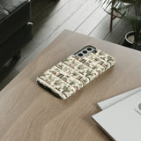 Bookshelf Phone Case - Neutral Beige Books and Plants Protective Cover for iPhone, Samsung, Pixel