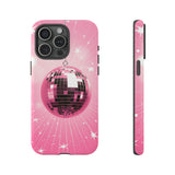 Disco Ball Phone Case - Pink Trendy Retro Mirror Ball Protective Phone Cover for iPhone, Samsung, Pixel