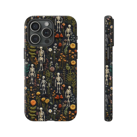 Mini Skeletons in Mystique Garden 3D Phone Case for iPhone, Samsung, Pixel iPhone 15 Pro Max / Glossy