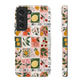 Fruit Stamps Collage Phone Case - Trendy Stickers Aesthetic Protective Phone Cover for iPhone, Samsung, Pixel