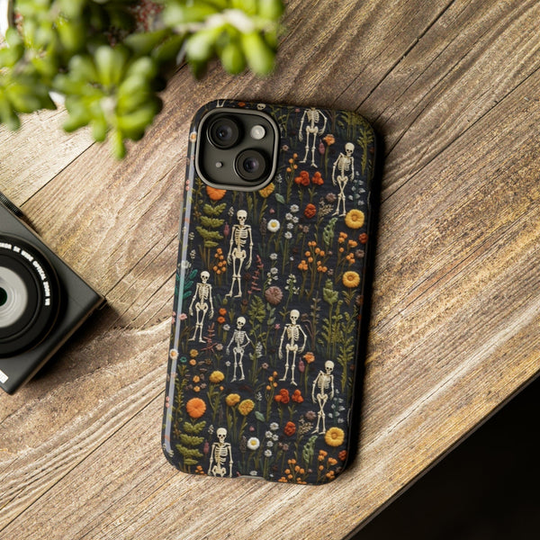 Mini Skeletons in Mystique Garden 3D Phone Case for iPhone, Samsung, Pixel