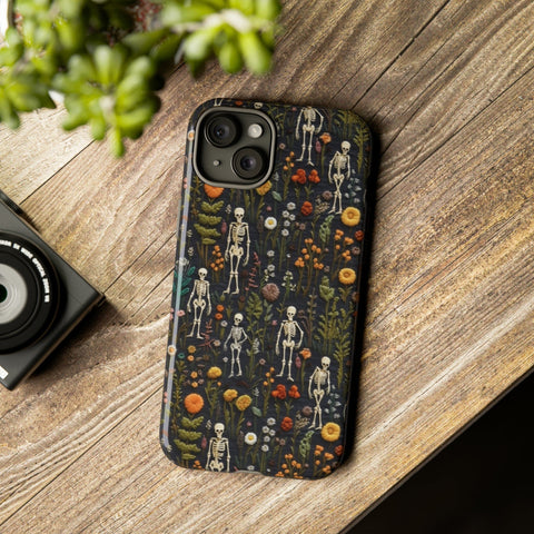 Mini Skeletons in Mystique Garden 3D Phone Case for iPhone, Samsung, Pixel