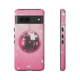 Disco Ball Phone Case - Pink Trendy Retro Mirror Ball Protective Phone Cover for iPhone, Samsung, Pixel