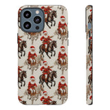 Cowboy Santa Embroidery Phone Case for iPhone, Samsung, Pixel iPhone 13 Pro Max / Glossy