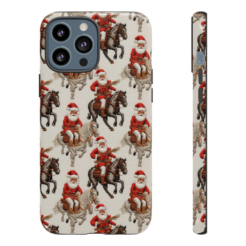 Cowboy Santa Embroidery Phone Case for iPhone, Samsung, Pixel