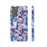 Beachy Blue Collage Phone Case - Trendy Navy Blue and Pink Aesthetic Protective Phone Cover for iPhone, Samsung, Pixel