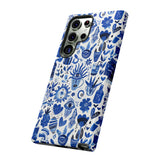 Blue State of Life Phone Case - Trendy Navy Blue Collage Protective Phone Cover for iPhone, Samsung, Pixel