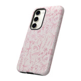 Pink Floral Bow Phone Case - Preppy Bows Protective Phone Cover for iPhone, Samsung, Pixel