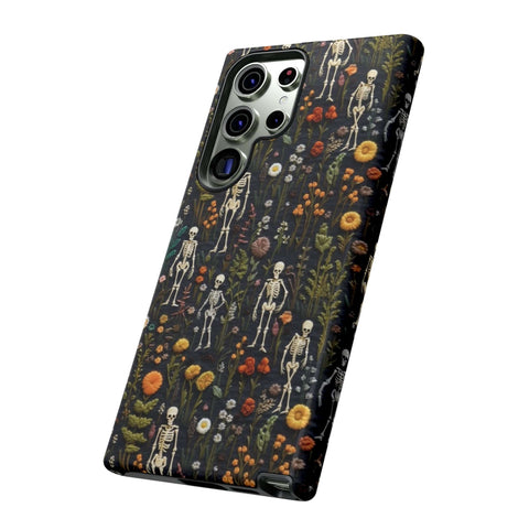 Mini Skeletons in Mystique Garden 3D Phone Case for iPhone, Samsung, Pixel