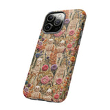 Skeletons in Bloom Garden 3D Aesthetic Phone Case for iPhone, Samsung, Pixel