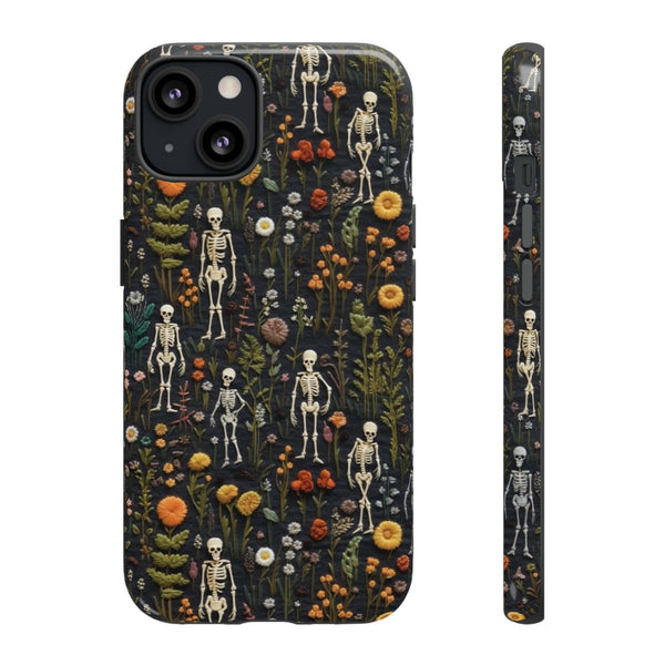 Mini Skeletons in Mystique Garden 3D Phone Case for iPhone, Samsung, Pixel